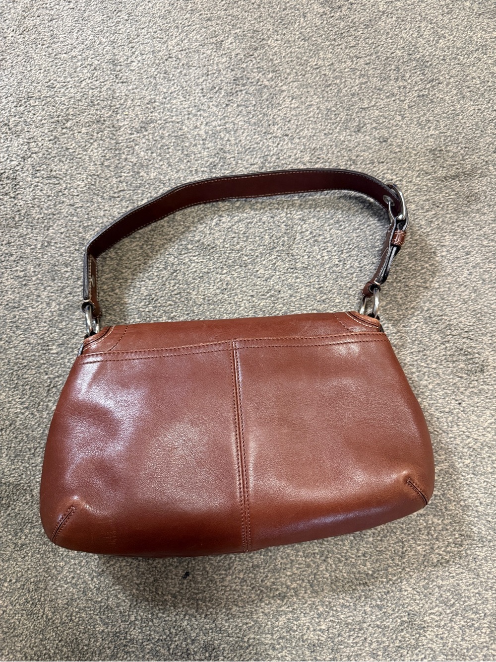 COACH Y2K Pleated Soho Brown Leather Hobo Shoulder Purse Bag F13729 - Picture 2 of 7